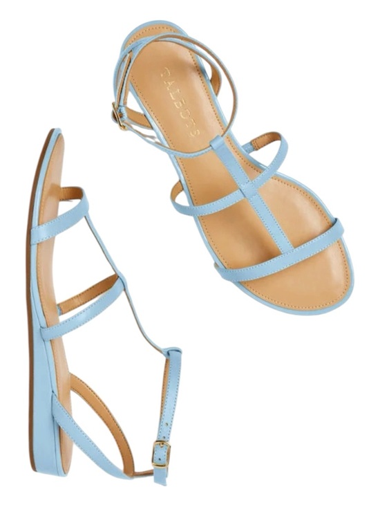 Talbots Shoes - Talbots Gladiator Blue Leather Strappy Flat Sandals 🆕 without 📦